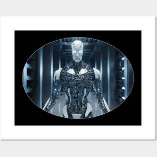 White Robot Terminator Posters and Art